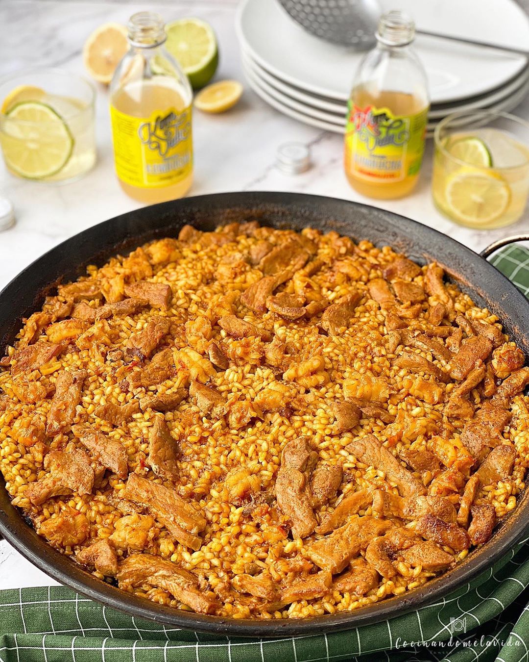 arroz con lomo de cerdo y gambones