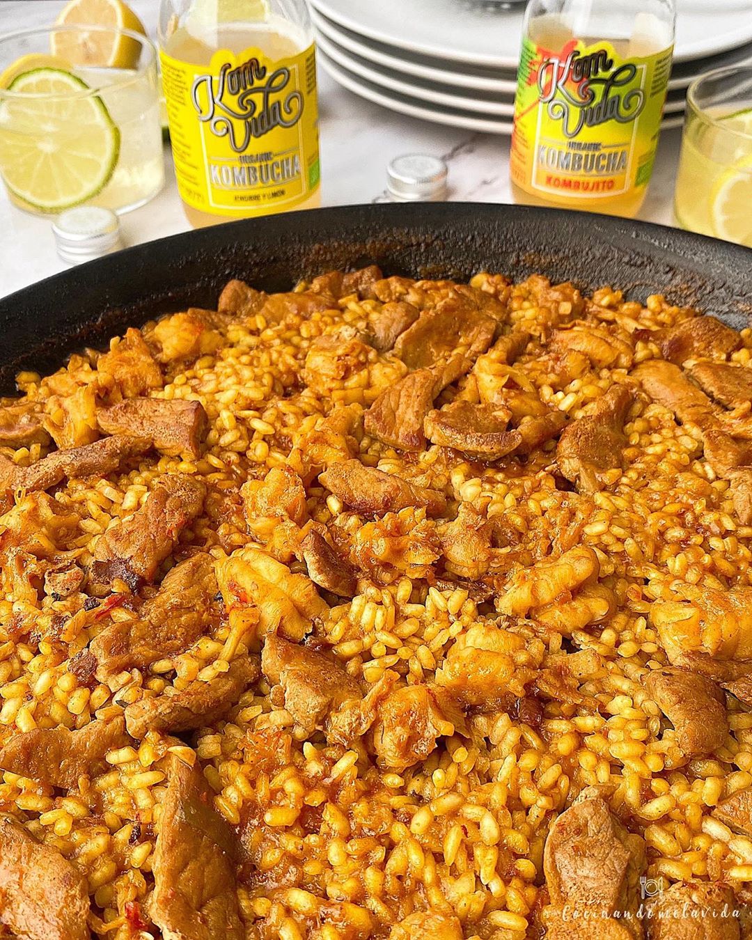 arroz con lomo de cerdo y gambones