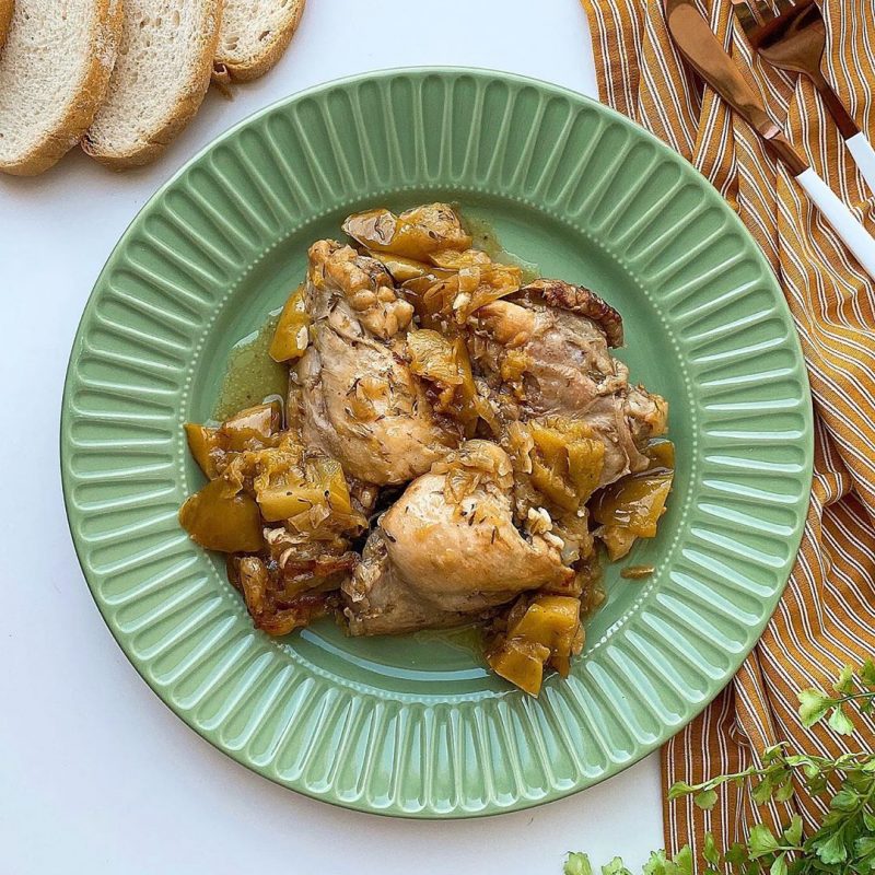 CONTRAMUSLOS DE POLLO CON MANZANA