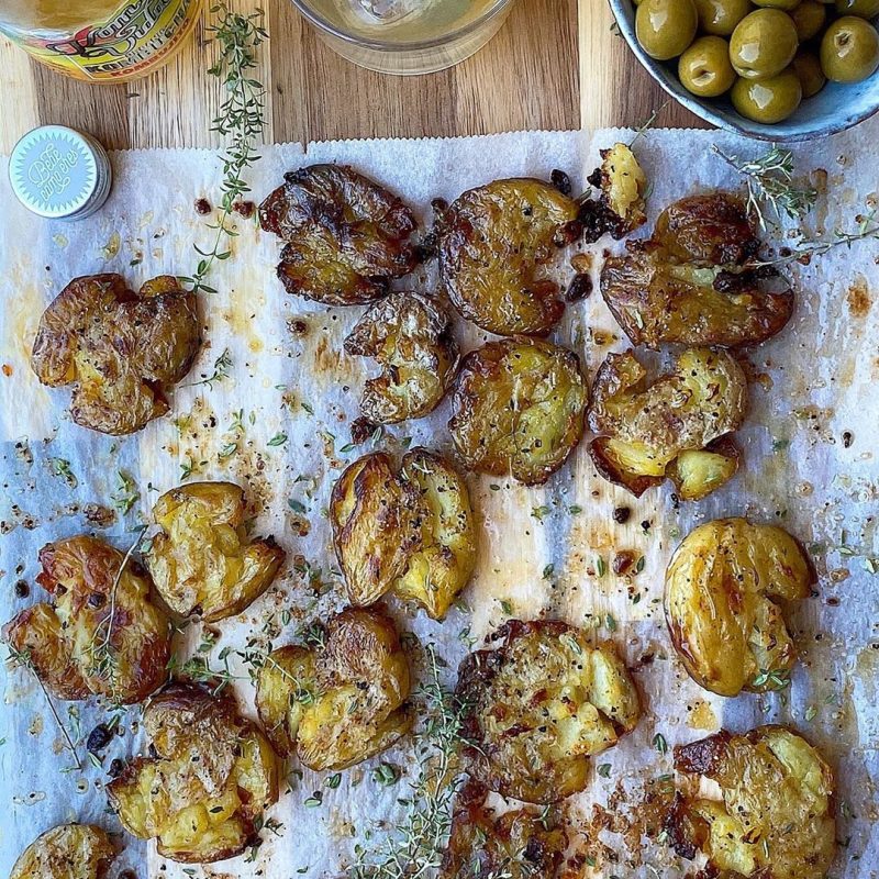 PATATAS MACHACADAS CON TOMILLO