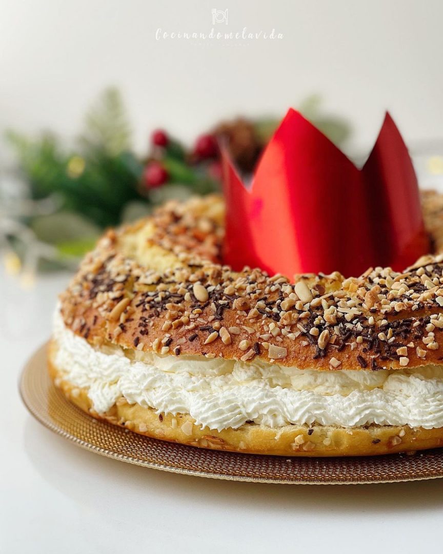 rosca de reyes con nata