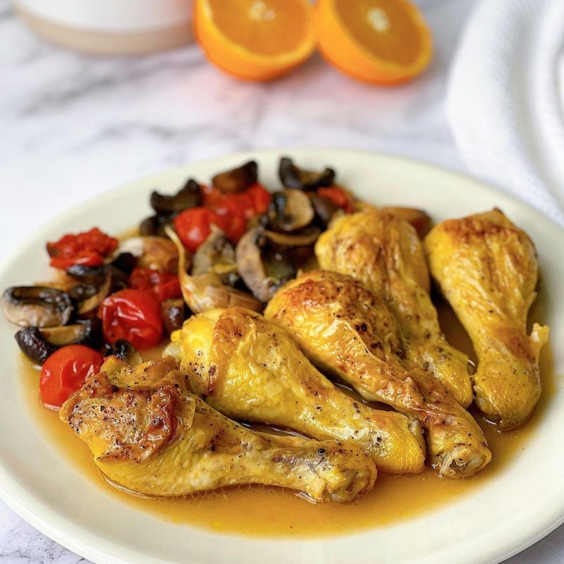MUSLOS DE POLLO A LA NARANJA