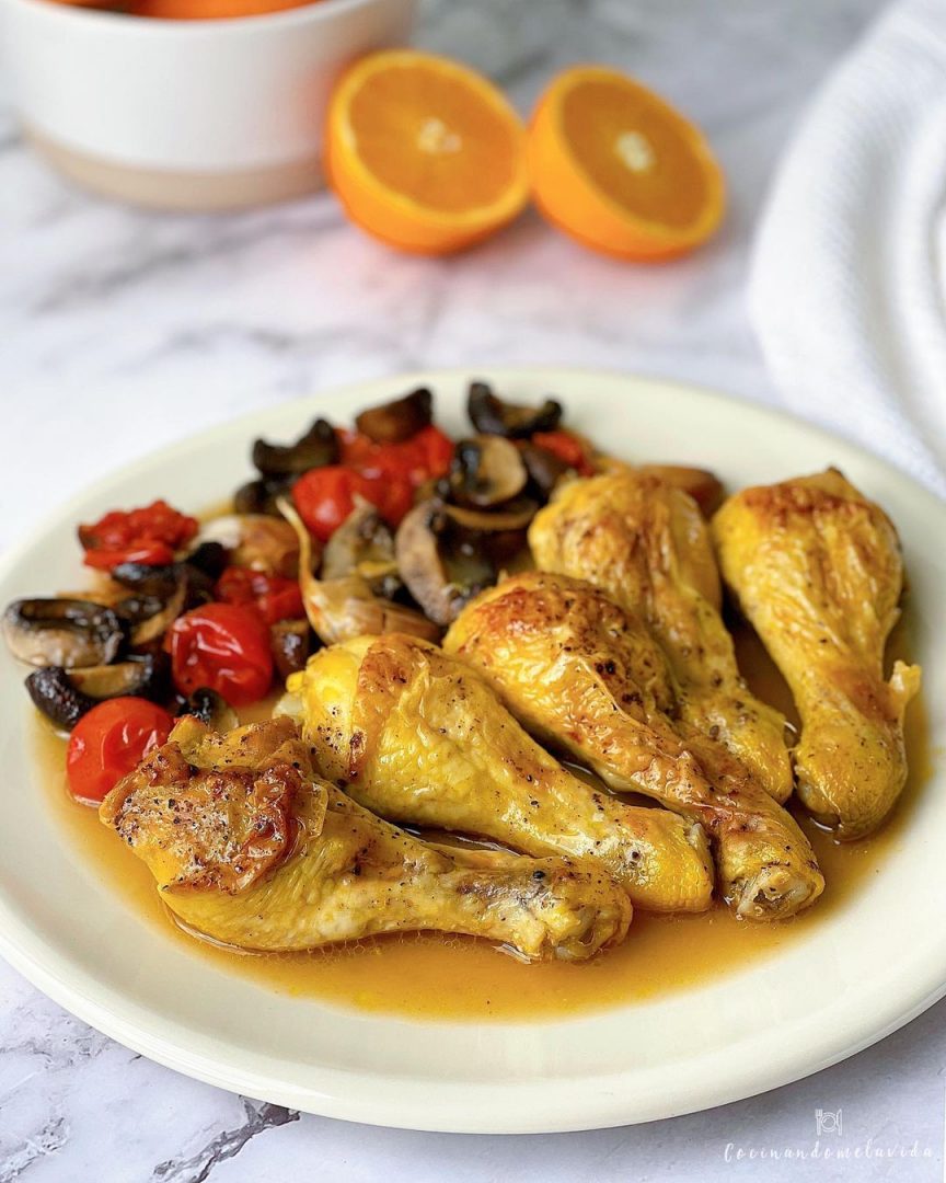 MUSLOS DE POLLO A LA NARANJA