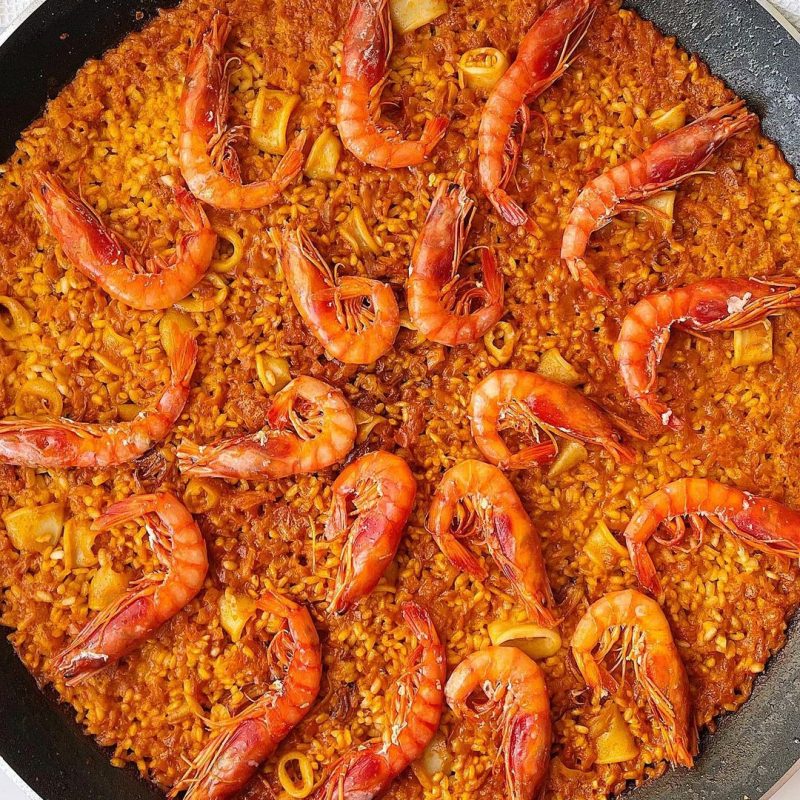 ARROZ DE CALAMARES Y GAMBA ROJA