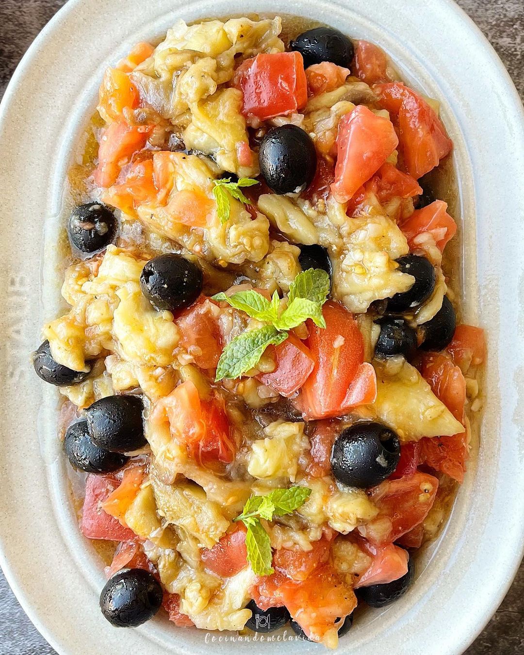 ensalada de berenjena y tomate