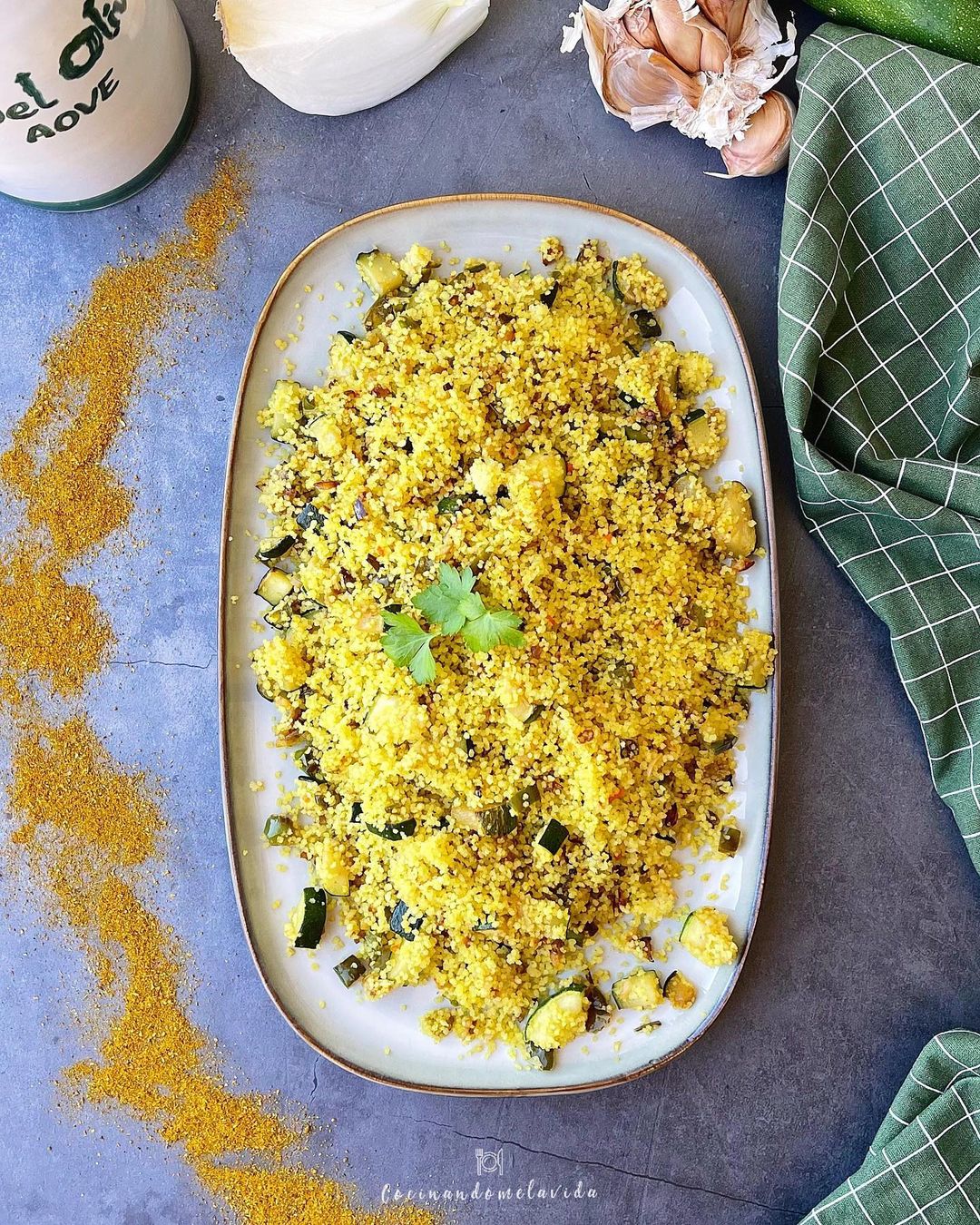 cuscús con verduras al curry