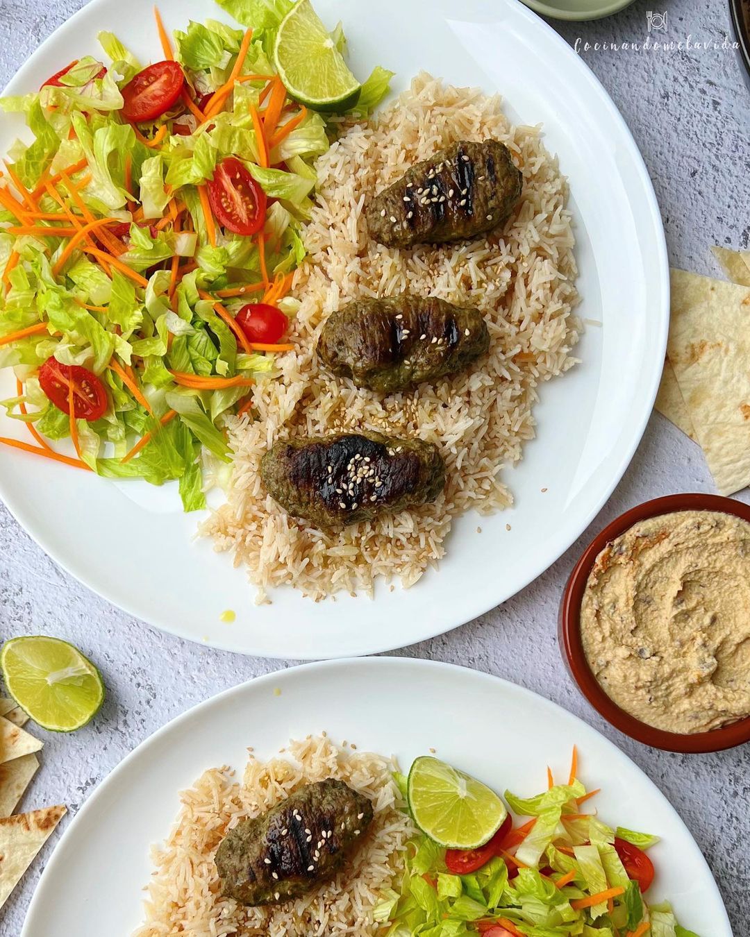 koftas de ternera con arroz basmati aromatizado