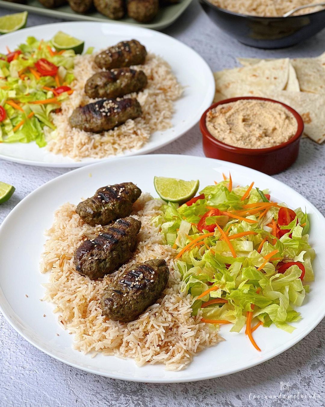 koftas de ternera con arroz basmati aromatizado