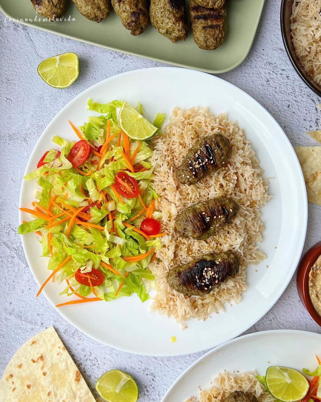 koftas de ternera con arroz basmati aromatizado