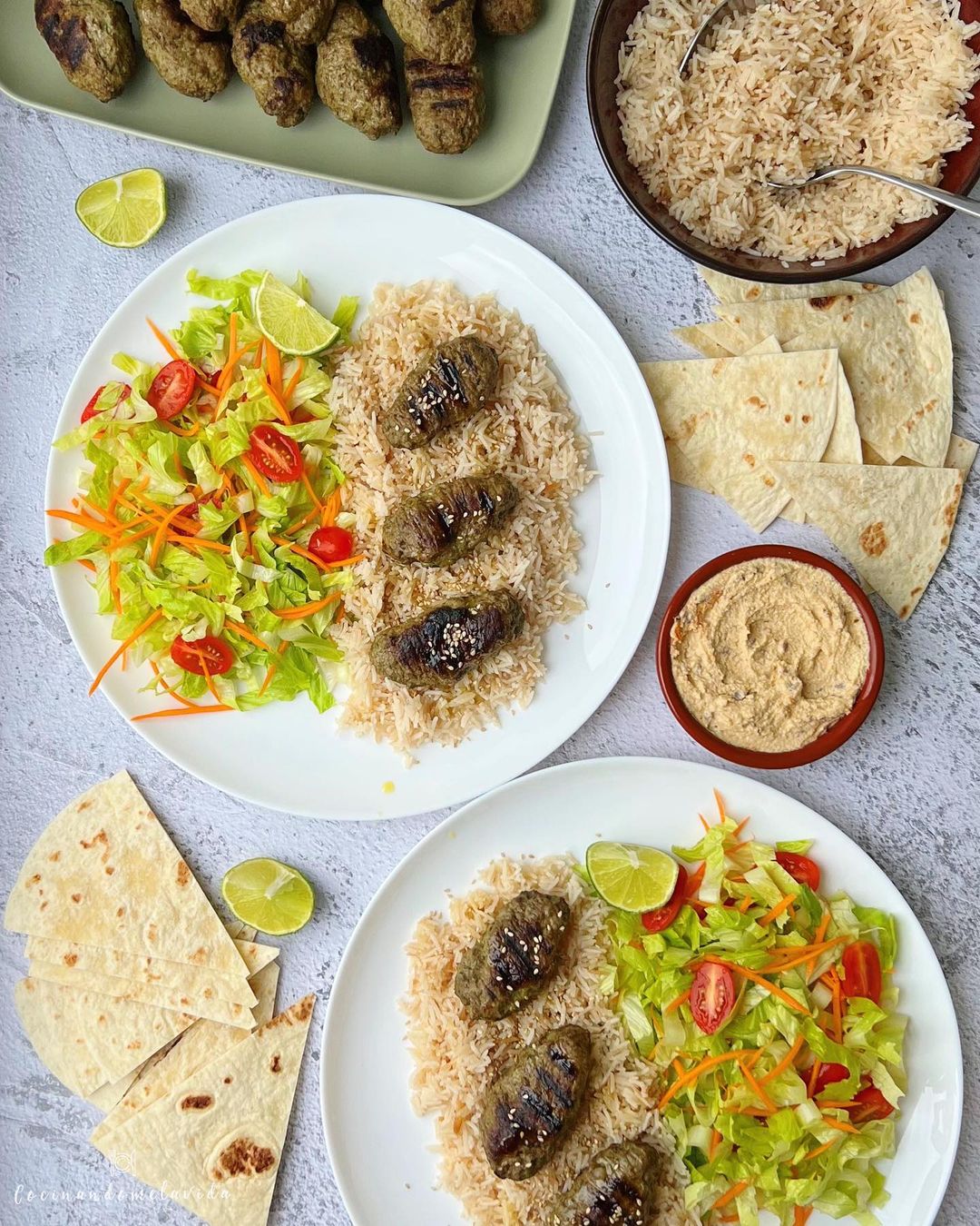 koftas de ternera con arroz basmati aromatizado