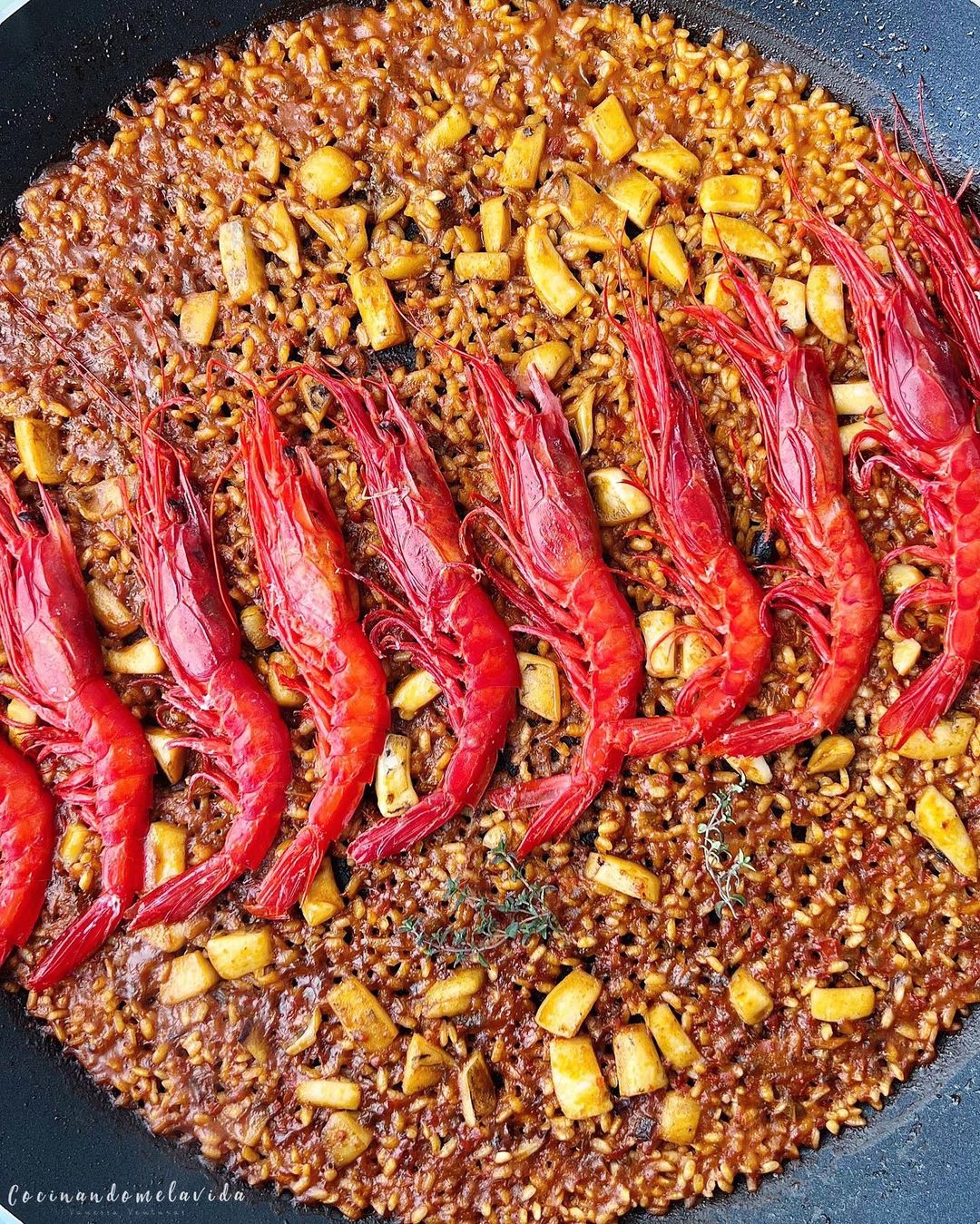 arroz con sepia y carabineros