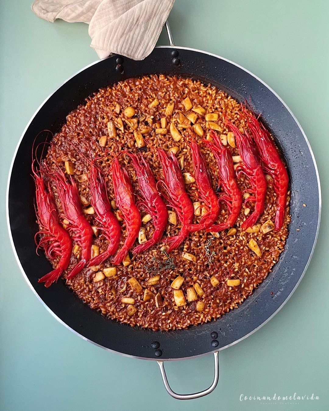 arroz con sepia y carabineros