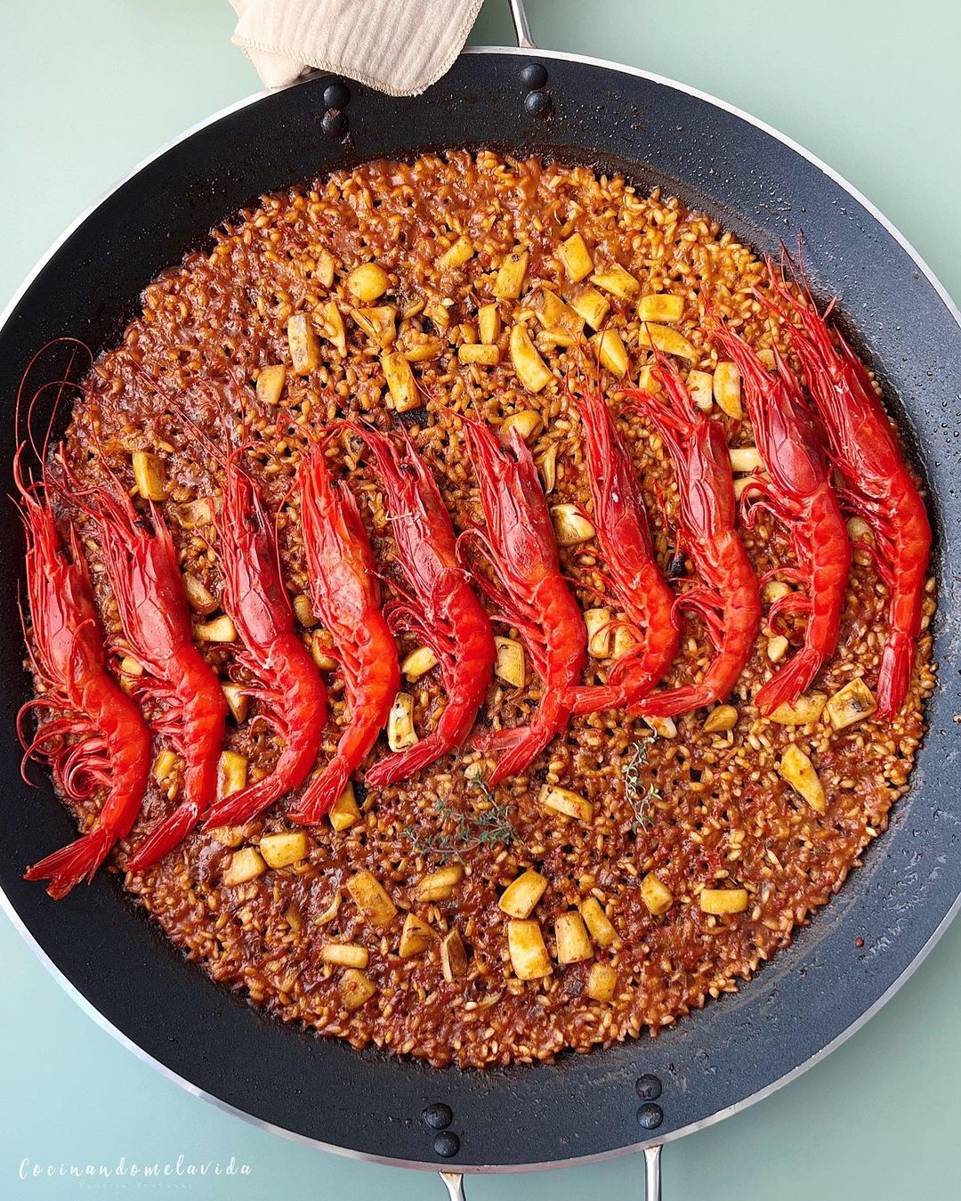 arroz con sepia y carabineros