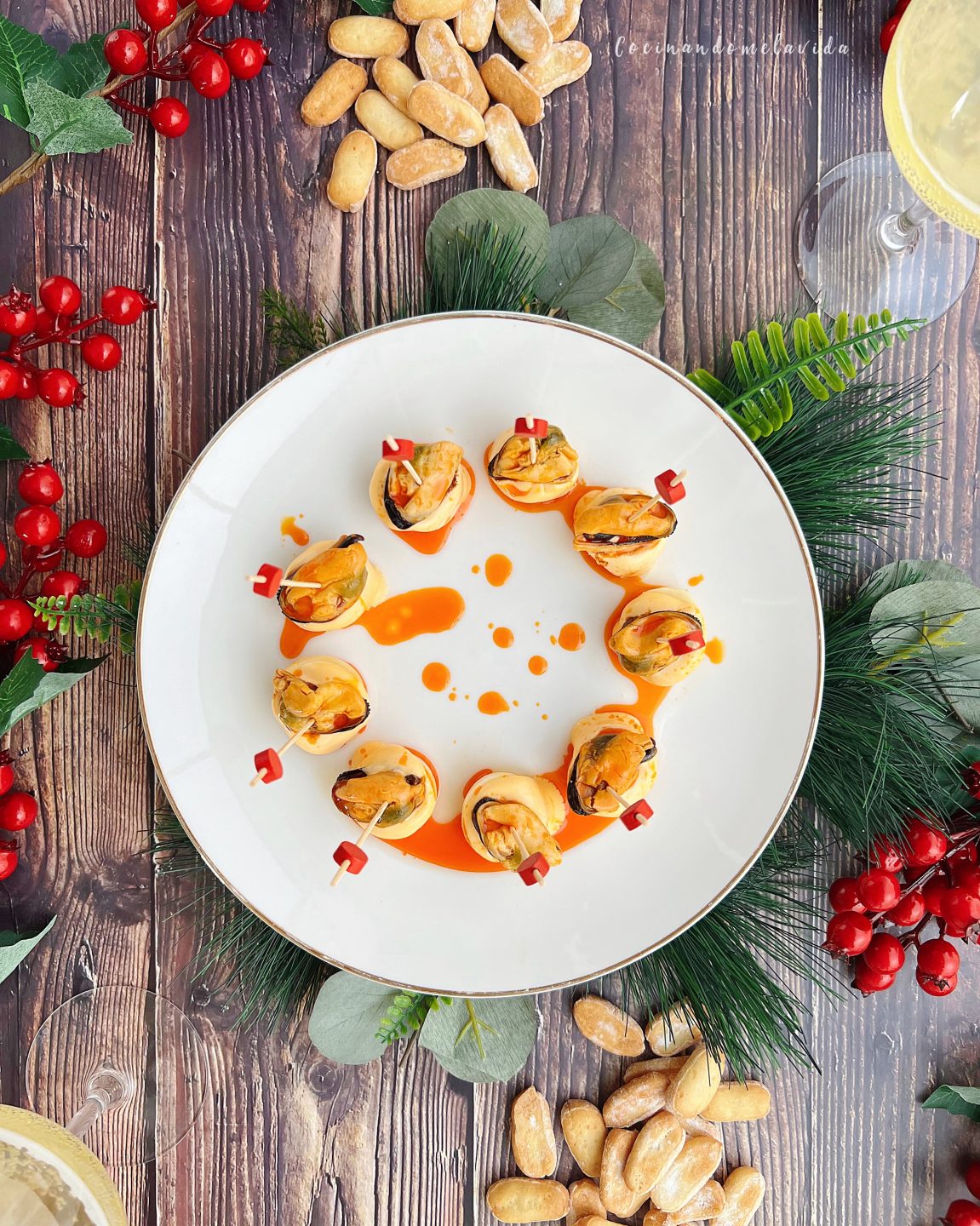 MONTADITOS DE PATATA Y MEJILLONES EN ESCABECHE