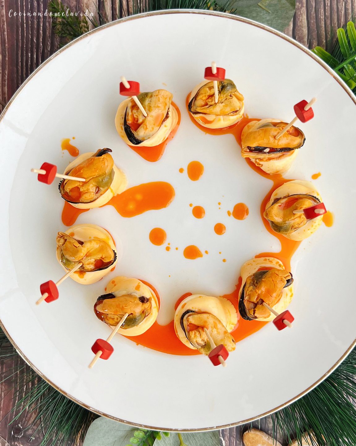 MONTADITOS DE PATATA Y MEJILLONES EN ESCABECHE