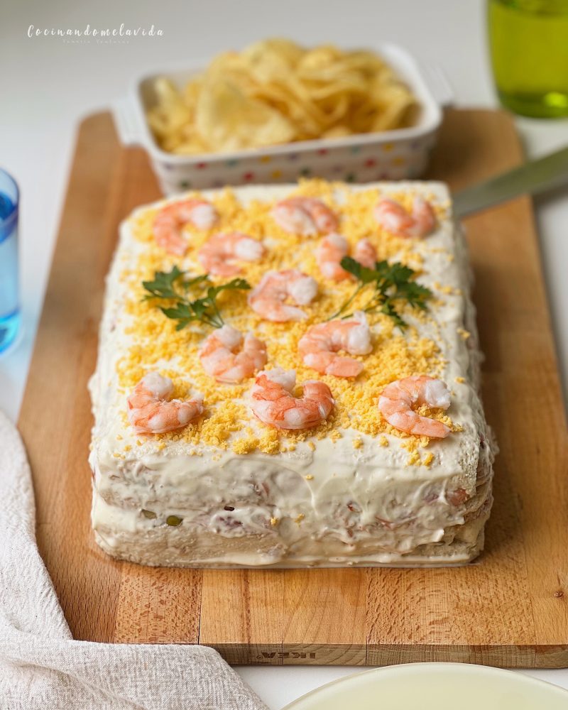 PASTEL FRÍO DE ATÚN Y LANGOSTINOS