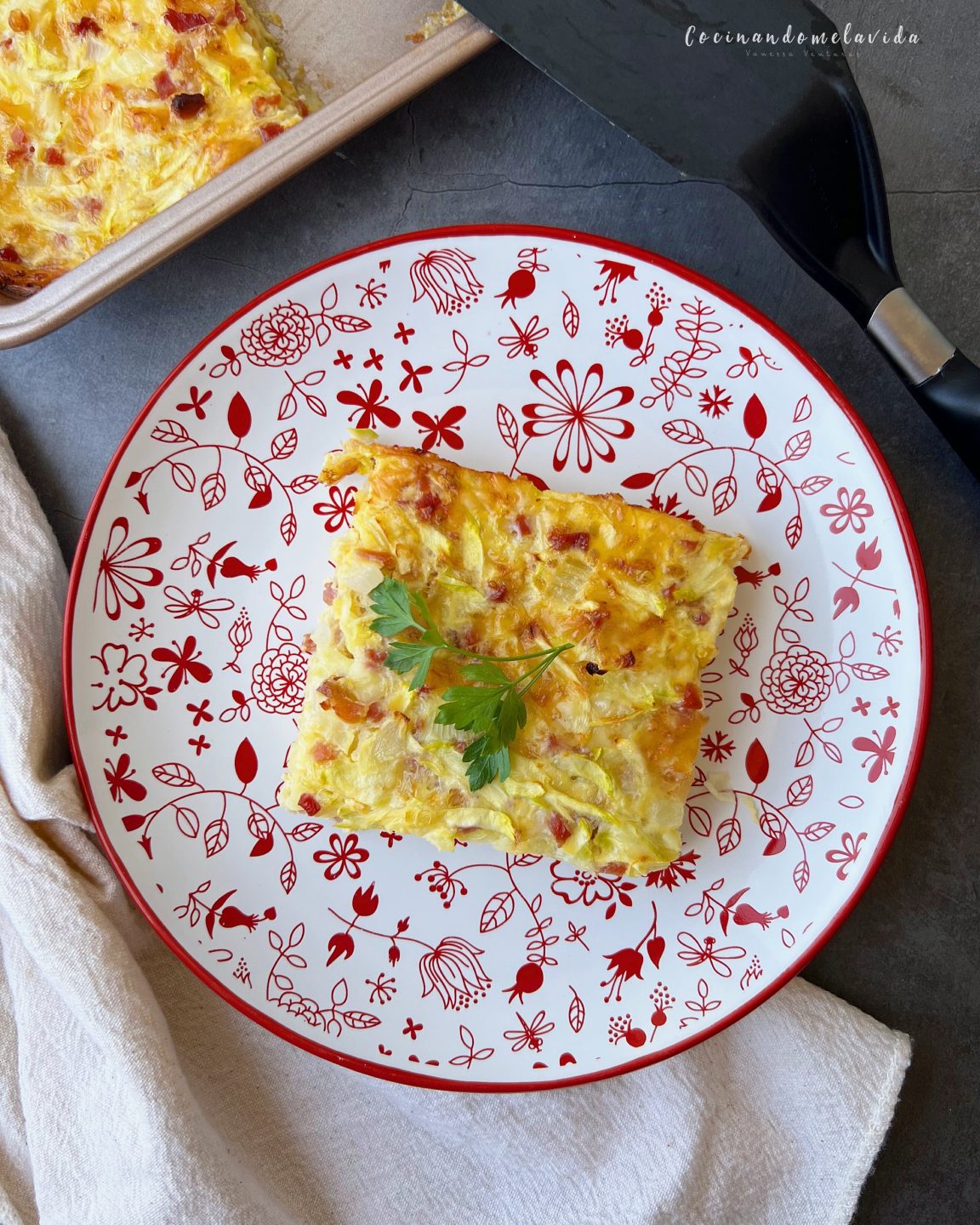 PASTEL DE CALABACÍN CON JAMÓN