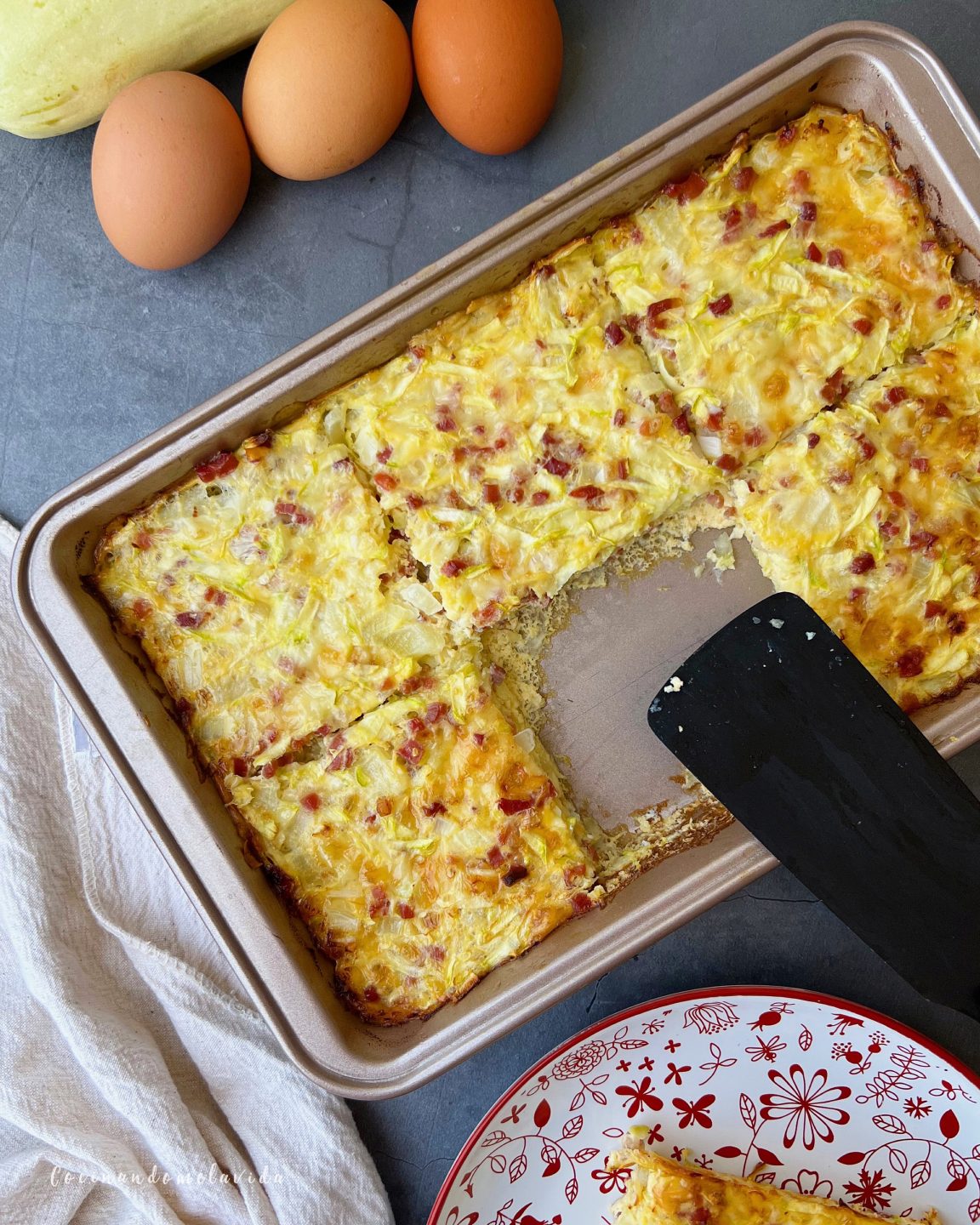 pastel de calabacín con jamón