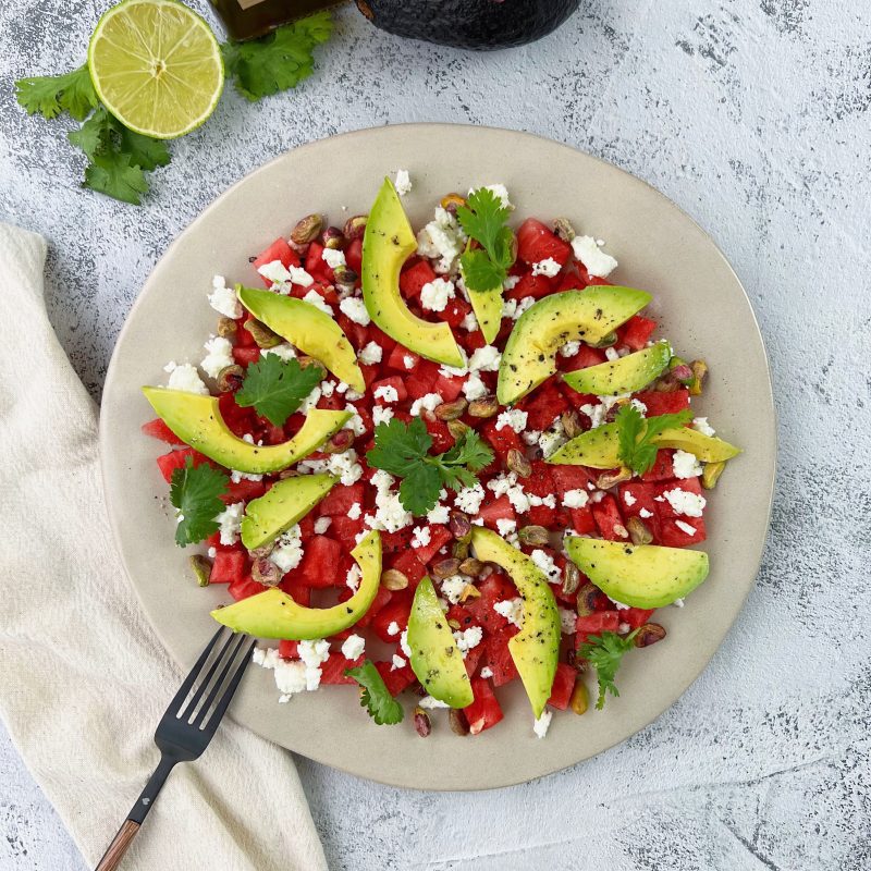 ENSALADA DE SANDÍA Y AGUACATE
