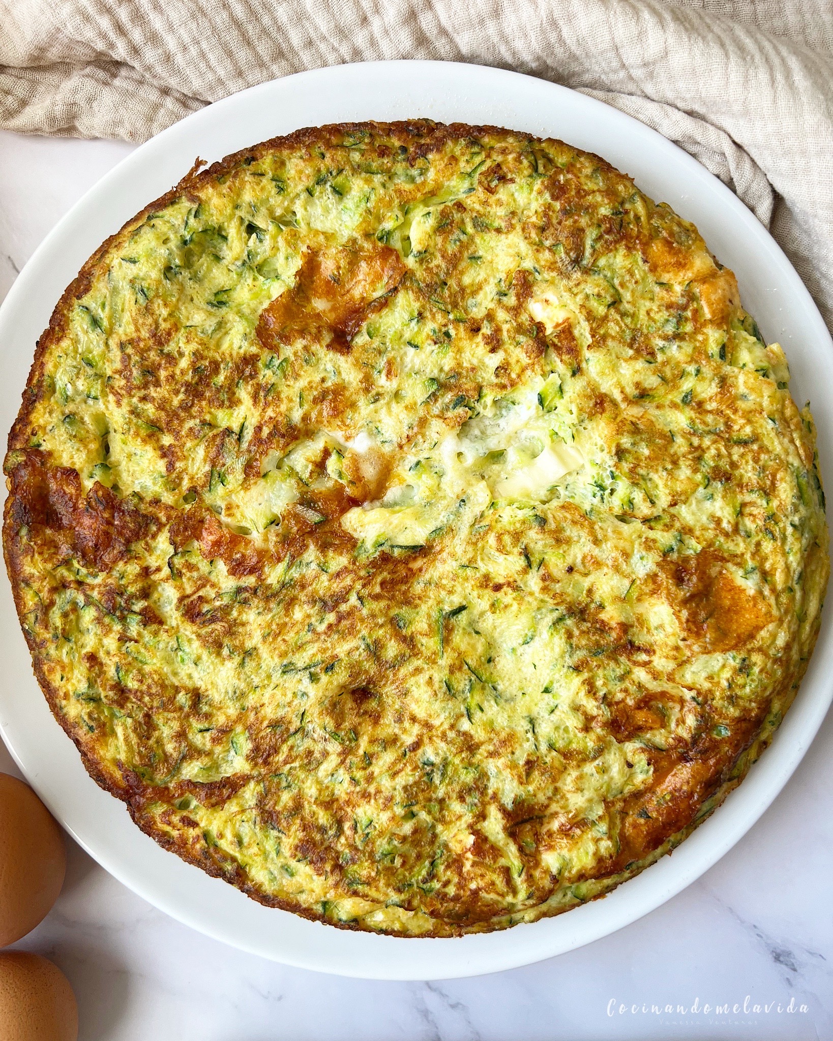 tortilla de calabacín y queso de cabra